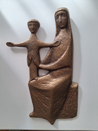 Vintage bronze relief madonna - vintage,