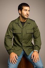 Herren Armee Jacke Militär Feldkampf BDU Mantel Vintage Übergröße Medium