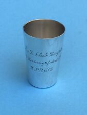 7,5 cm hoher 925 Silber Pokal-Becher, W Binder,  graviert " AvD BERGSTRAßE 1967"
