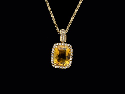 Anhänger diamanten citrin - anhänger,