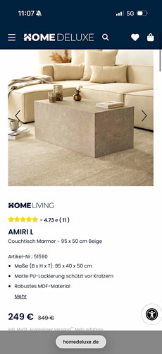 Home deluxe amiri couchtisch - home, l
