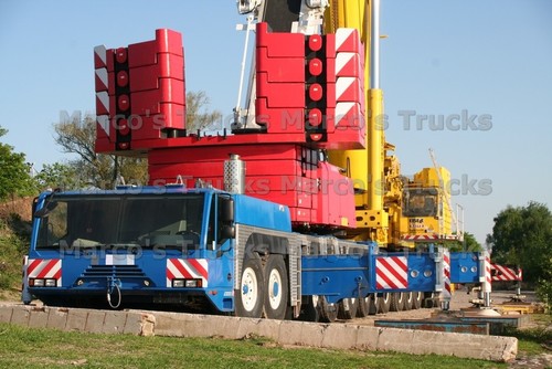 Lkw foto terex kranwagen blau - terex,