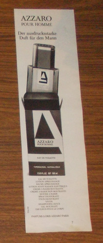 Seltene werbung vintage azzaro - werbung,