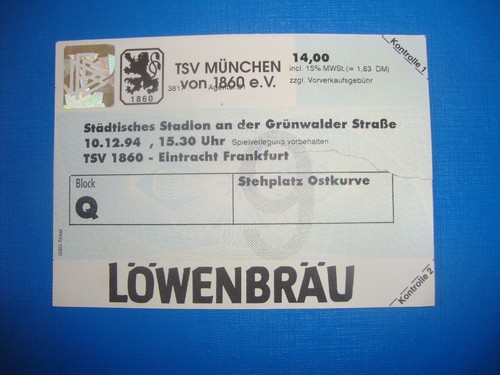 Ticket 1860 münchen - 94/95,