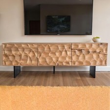 TV Schrank FineBuy Lowboard 160 cm Holz Massiv Fernsehkommode Fernsehschrank 