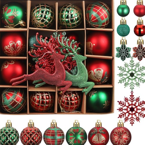40pcs weihnachtskugeln set - weihnachtskugeln, rot