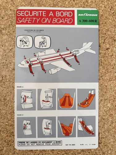 Air afrique safety card - air,