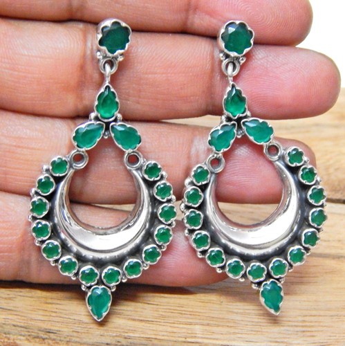 Grüner onyx boho ohrstecker - grüner,