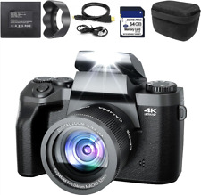 Fine Life Pro 4K Digitalkamera 64 MP Kompaktkamera AutoFocus WiFi 64GB SD-Karte