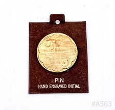 Vintage Pin mit Initialie » K « handgraviert | Hand Engraved Initial