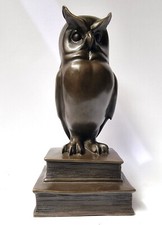 Bronze Figur Eule Vogel Uhu