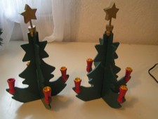 2 Steck - Tannenbäume mit Kerzenhalter   ~~  Deko
