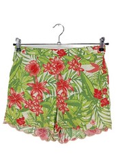 BLUTSGESCHWISTER Hot Pants Damen Kurze Hose Gr. DE 38 grün-rot Casual-Look