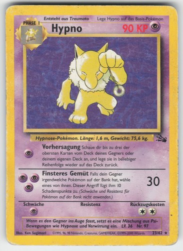 Pokémon hypno de - 23/62, non