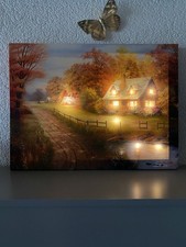 LED Wandbild Herbstwald 40x30cm – Leuchtbild mit 10 LEDs – Wanddeko – NEU & OVP
