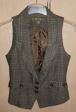 Karierte Weste Amisu Braun XS