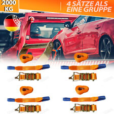 4x Spanngurt AUTO TRANSPORT Zurrgurt Radsicherung PKW KFZ Reifengurt Trailer