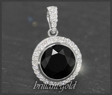 Anhänger mit 3,15ct Diamant & Onyx, Damen Gleiter, 10K Gelbgold, Weißgold