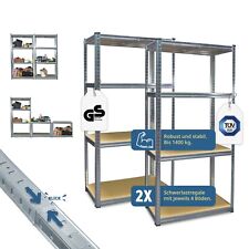 Grafner Schwerlastregal 160x80x40cm 2er Set Lagerregal Kellerregal Regal