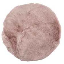 Kunstfell-Teppich Rund Rosa Ø ca. 35 cm Wohnzimmer Schlafzimmer Kinderzimmer Flu