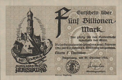 Augsburg stadt 5 billionen - -,