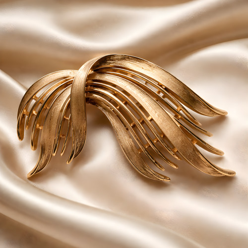 Trifari brosche goldfarbend - ,