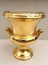 Crown Devon Keramik Amphoren/Pokalvase Henkelvase Goldglasur Höhe 16 cm England