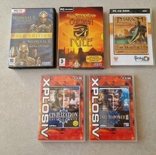 5x PC Spielepaket, Medieval 2, Civilization Call To Power 1&2, Pharaoh usw. 