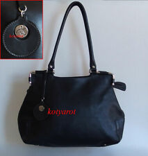 LAMARTHE Paris klassische Tasche Schwarz Elegant Business Echtleder mit Anhänger