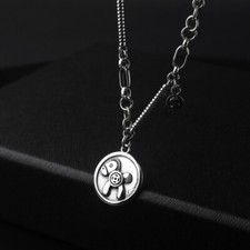 D08 Halskette Anhänger Pferd Pony mit Phantasiekette 925 Sterlingsilber