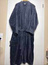 Dreams, Herren Bademantel, Haus Mantel, Gr. L, Baumwolle, Grau, Velour, Neu