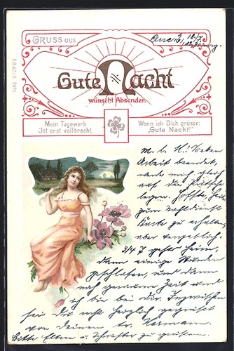 Künstler frau in - künstler-ak,