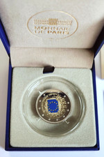 2 Euro Frankreich Gedenkmünze - polierte Platte -Flagge coloriert-RAR!