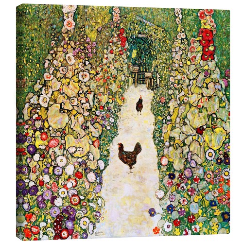 Leinwandbild gartenweg mit - leinwandbild,