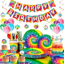 175 pcs Tie Dye Party Deko