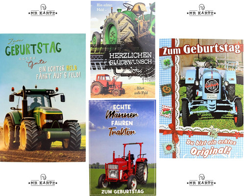 Glückwunschkarte mit traktor - mit,