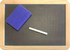 Schiefertafel kariert + Kreide