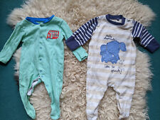 2 x Set Strampler Overall Body Langarm mit Elefant Bus Gr. 56 62 Baby Kleidung