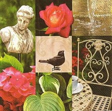 Servietten - Packung - 20 Stück - s9745 - Romantic Garden - 47