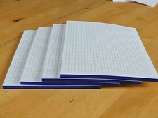 20 Schreibblock, Notizblock, Notizblöcke, DIN A5, blauverleimt, kariert