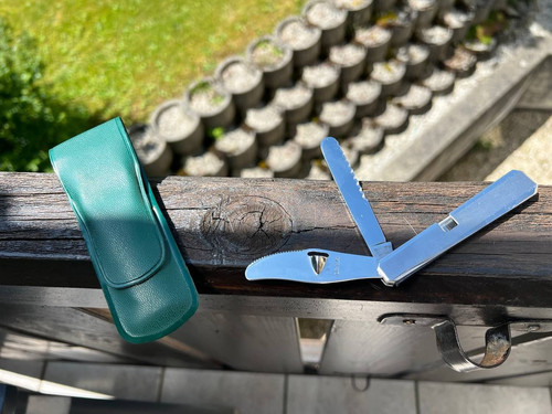 Vintage campingmesser dreizack - vintage,