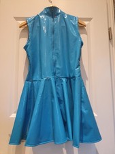 PVC LACK Kleid Türkis Ca. Gr. L 40-42
