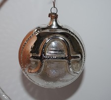 alter Christbaumschmuck aus Glas, silbernes Formteil Jul Kugel -1