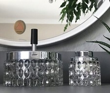 Vintage Set Erhard & Söhne Kristallglas Aschenbecher Ascher Roulette & Feuerzeug