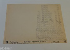 Microfich Ersatzteilkatalog BMW R 65 - R 80 RT / 85 Stand 07/1987