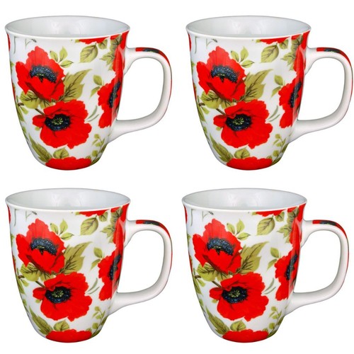 Tassen set mohnblumen - 4-tassen-set, 0,4