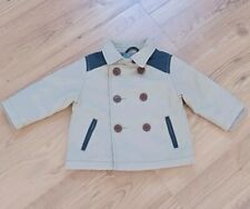 ZARA BABY Gefütterte Jacke Gr.68 beige Details Knöpfe Taschen kariertes Futter