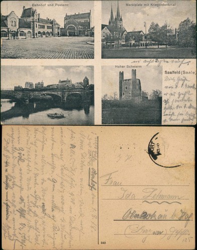 Ansichtskarte saalfeld - ansichtskarte, (saale)