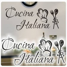 Wandtattoo Cucina Italiana Wandaufkleber italienische Küche Kochen Essen W832 