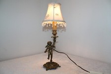 Alte Tischleuchte Nachttischlampe Cherub Knabe Engel Barock Putte Putto Rokoko
